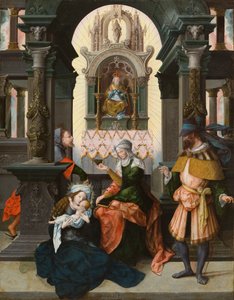 Sagrada Familia con Santa Ana y San Joaquín, 1525 de Flemish School