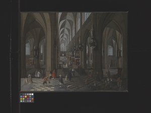 Interior de la catedral de Amberes (óleo sobre lienzo) de Flemish School