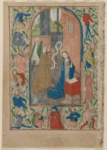 Hoja de un Libro de Horas: La Anunciación de Flemish School