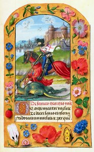 San Jorge y el Dragón, de un Libro de Horas, probablemente Brujas, c.1500-05