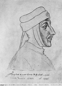 Ms 266 fol.54 Luis II de Flandes, también Luis III de Artois y Luis I de Borgoña Palatina, conocido como Luis de Male, de 