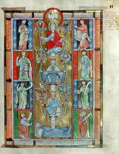 El Árbol de Jesé, de De Laudibus Sancte Crucis por Rabanaus Maurus (c.780-856) de la Abadía de Anchin de Flemish School