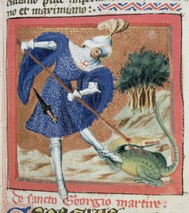 San Jorge y el Dragón, de La Leyenda Dorada por Jacobus de Voragine de Flemish School
