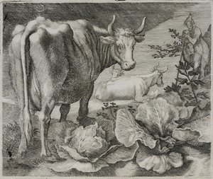 Grabado de maestro antiguo de Flemish School