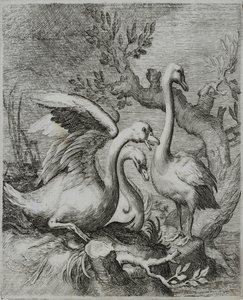 Grabado de maestro antiguo de Flemish School