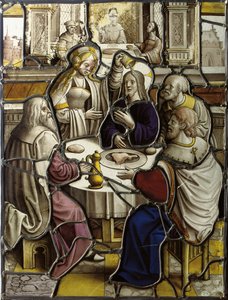 Panel, probablemente representando a Cristo en la cena con Simón el Fariseo