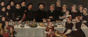 Pierre de Moucheron, su Esposa Isabeau de Gerbier y sus dieciocho Hijos, 1563 de Flemish School