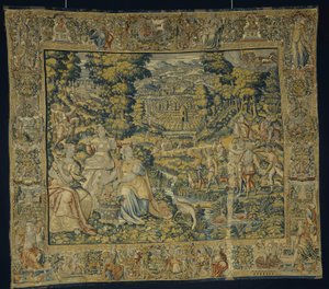Plutón y Proserpina con cetrería, c.1600