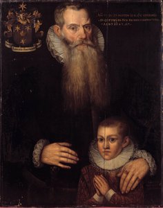 Retrato de Charles de Conde (1535-1602) y su hijo John en 1592 de Flemish School