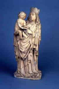 Escultura de la Virgen y el Niño de Lieja o Valle del Mosa de Flemish School