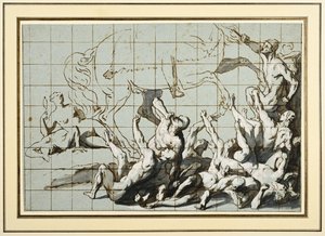 Estudio para la Iglesia Militante pisoteando la Herejía de Flemish School