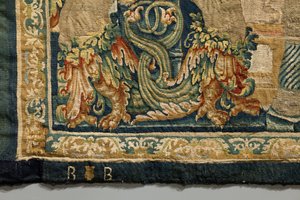 Tapiz que muestra las conquistas del rey Alfonso V de Portugal, Tournai. (detalle) de Flemish School