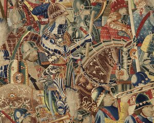 Tapiz que muestra las conquistas del rey Alfonso V de Portugal de Flemish School