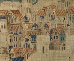 Tapiz que muestra las conquistas del rey Alfonso V de Portugal de Flemish School