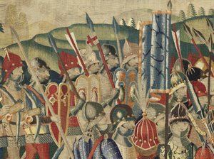 Tapiz que muestra las conquistas del rey Alfonso V de Portugal de Flemish School