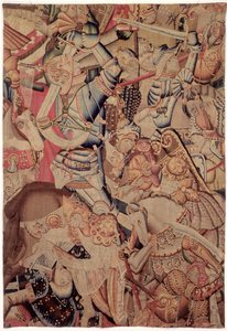 La batalla de Roncesvalles, de La historia de Carlomagno de Flemish School
