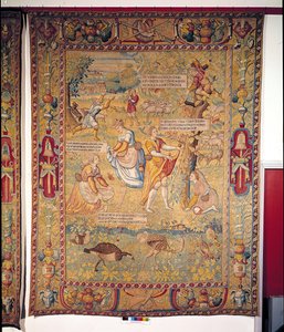 La caza de la mariposa, de Les Amours de Gombault et de Macee, Taller de Brujas, siglos XVI-XVII