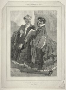 Crinolinografías (Traje de la magistratura propuesto para 1857) de Félicien Rops