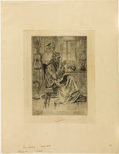 Anciana con una aguja de Félicien Rops