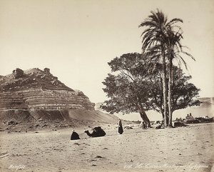 Área desértica en las afueras de El Cairo, Egipto de Félix Bonfils