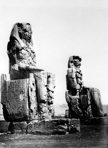 Los Colosos de Memnón, Tebas, Nubia, Egipto, 1878 de Félix Bonfils