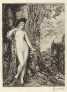 El león amoroso [Le lion amoureux] de Félix Bracquemond, after Gustave Moreau