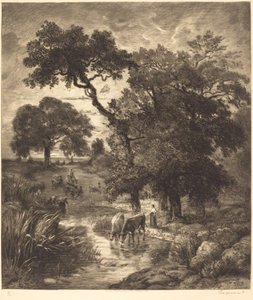 Atardecer de Félix Bracquemond after Théodore Rousseau