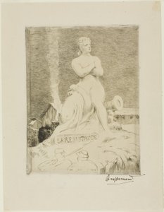 La estatua de la Resistencia de Falguière, plancha cuatro de El sitio de París, 1870 de Félix Henri Bracquemond
