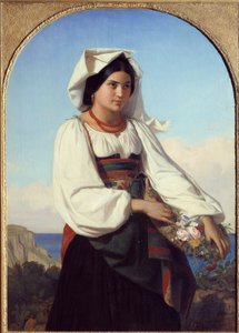 Joven con flores de Félix Joseph Barrias