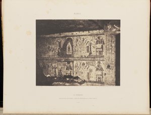 El-Fourdjeh. Arquitectura hipogea - Pintura interior de la pared izquierda de Félix Teynard