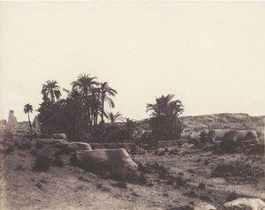 Karnak Tebas, Avenida de Esfinges - Vista General Tomada del Punto G de Félix Teynard