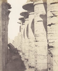 Karnak Tebas, Palais - Salle Hypostyle - Colonnade Centrale Vue du ..., 1851-52, impreso 1853-54