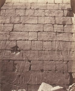 Karnak Tebas, Palacio - Sala Hipóstila - Decoración de la Pared Interior, 1851-52, impreso 1853-54 de Félix Teynard