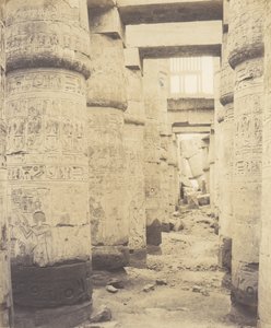 Karnak Tebas, Palacio - Sala Hipóstila - Ventana y Capiteles, 1851-52, impreso 1853-54