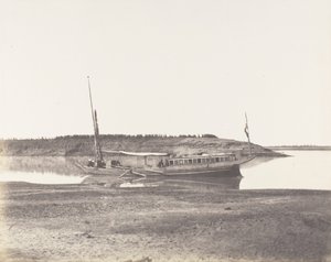 Louksor, Petit Bras du Nil - Barque de Voyageurs, 1851-52, impreso 1853-54 de Félix Teynard