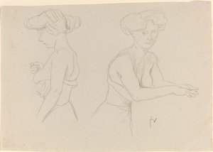 Dos estudios de una mujer vistiéndose