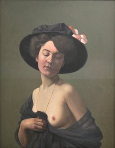 Joven mujer con sombrero negro, 1908 de Félix Vallotton