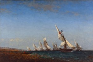Pescadores regresan a Martigues, 2ª mitad del siglo XIX (óleo sobre lienzo)