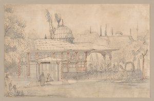 Pabellón cerca de una mezquita, 1800s