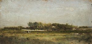 Saint-Ouen, 2ª mitad del siglo XIX (óleo sobre madera) de Félix Ziem