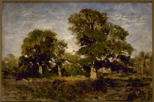 Los robles, entre 1850 y 1860 (óleo sobre madera) de Félix Ziem
