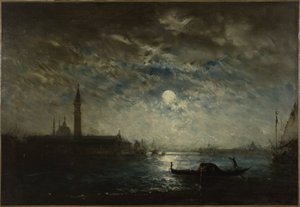 Venecia y el Campanile a la luz de la luna, entre 1870 y 1890 (óleo sobre lienzo) de Félix Ziem
