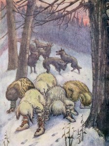 Lobos (litografía en color)