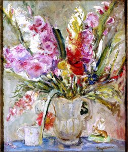 Gladiolos (óleo sobre lienzo) de Florence Engelbach