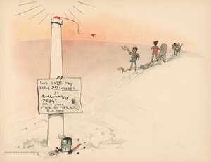 Ilustración para Las aventuras polares de Golliwogg de Florence K. Upton