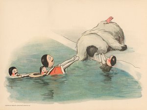 Ilustración para Las aventuras polares de Golliwogg de Florence K. Upton