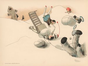 Ilustración para Las aventuras polares de Golliwogg de Florence K. Upton
