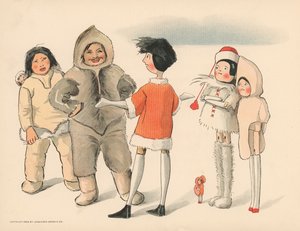 Ilustración para Las aventuras polares de Golliwogg de Florence K. Upton