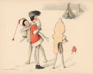 Ilustración para Las aventuras polares de Golliwogg de Florence K. Upton