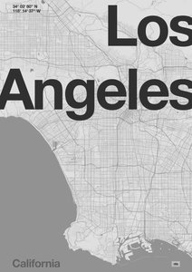 Mapa minimalista de Los Ángeles